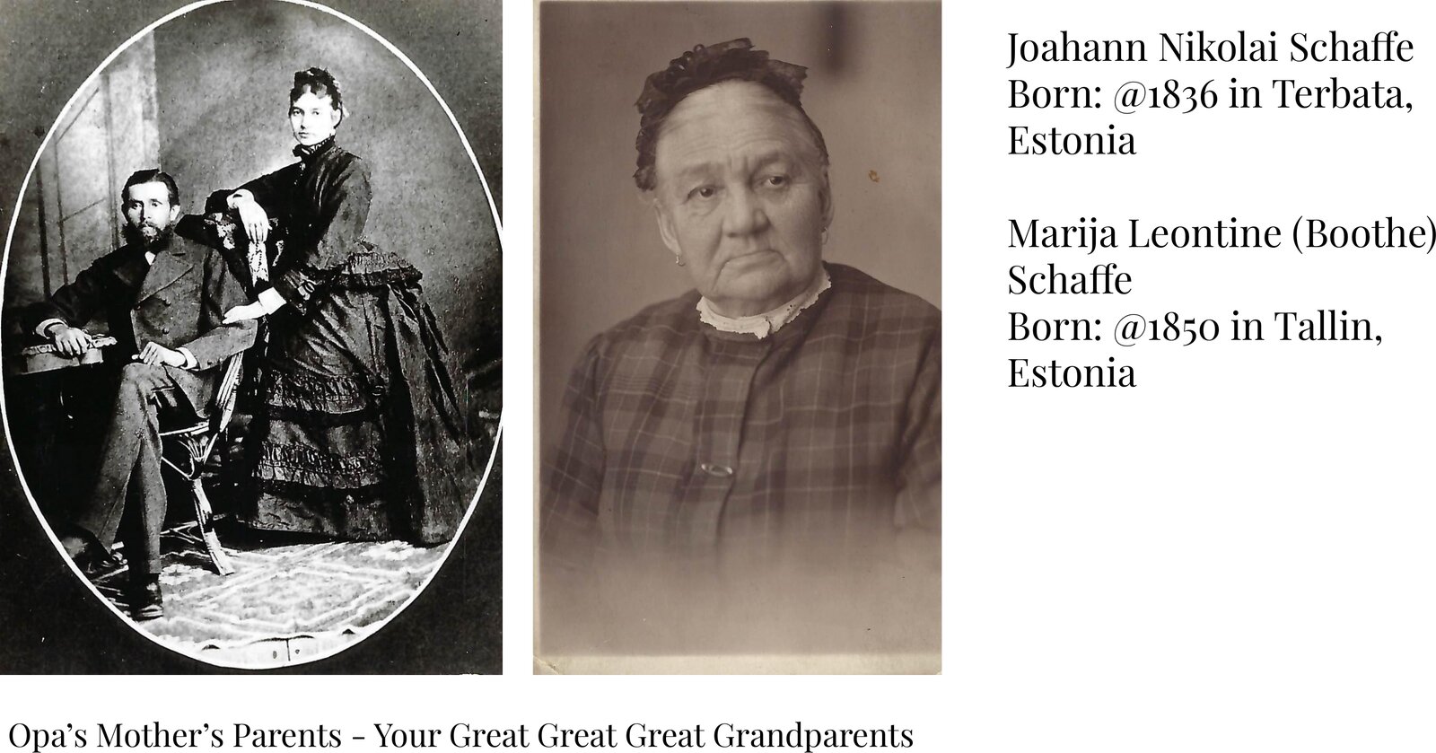 Joahann Nikolai Schaffe and Marija Leontine Schaffe